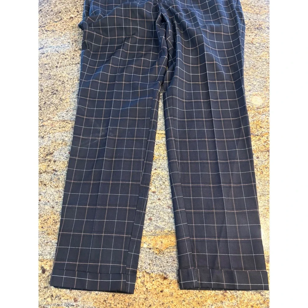 NWT H&M‎ Mens Skinny Fit Windowpane Plaid Dress Pants Navy Blue Size 33